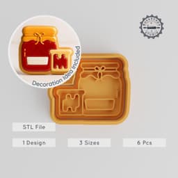 Jam Shape Cutter & Stamp Set, 6-Piece, Perfect for Cookies & Fondant, Sizes S/M/L PRODUCT_738 3d model
