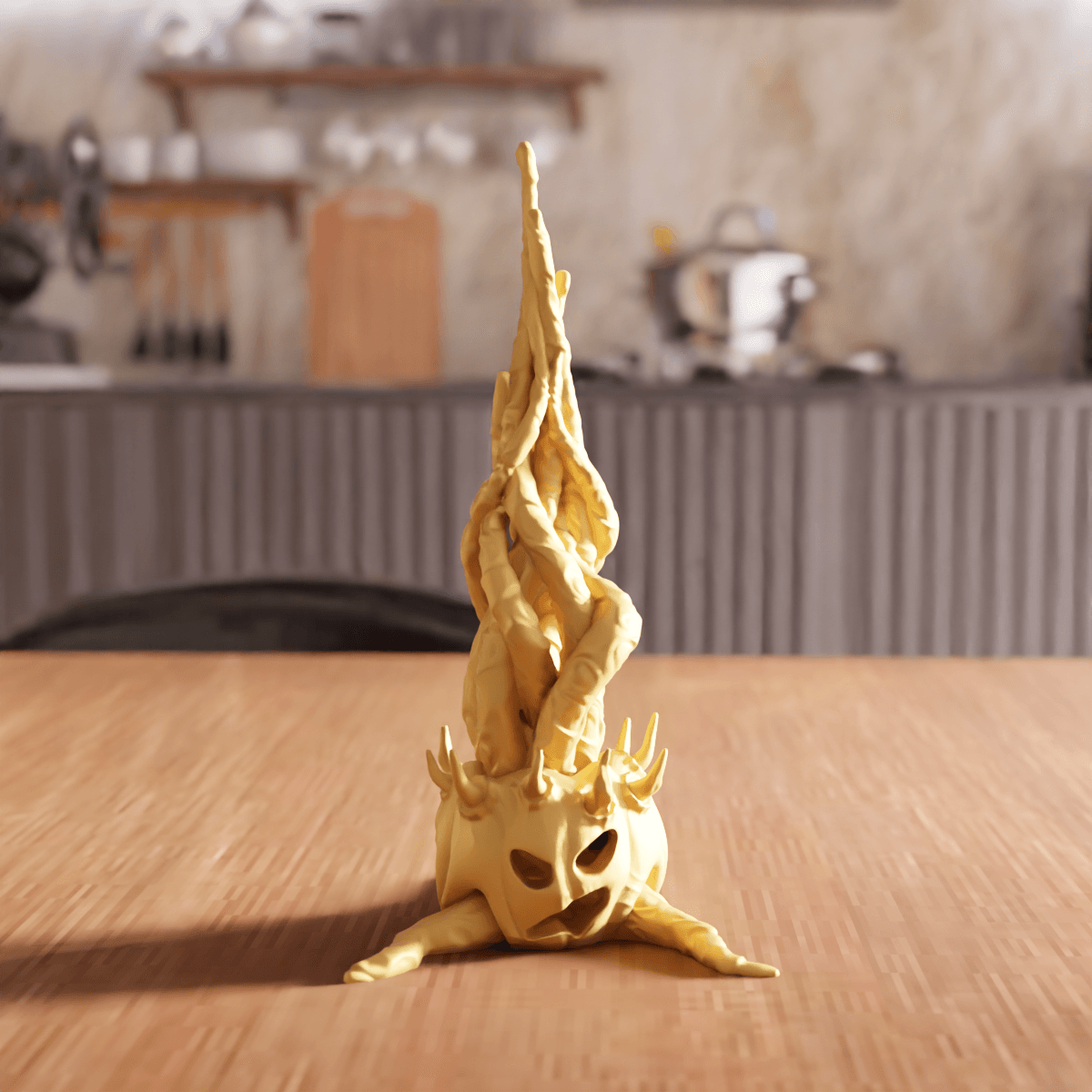 Spooky Exploding Flame Pumpkin Halloween Figurine 3d model