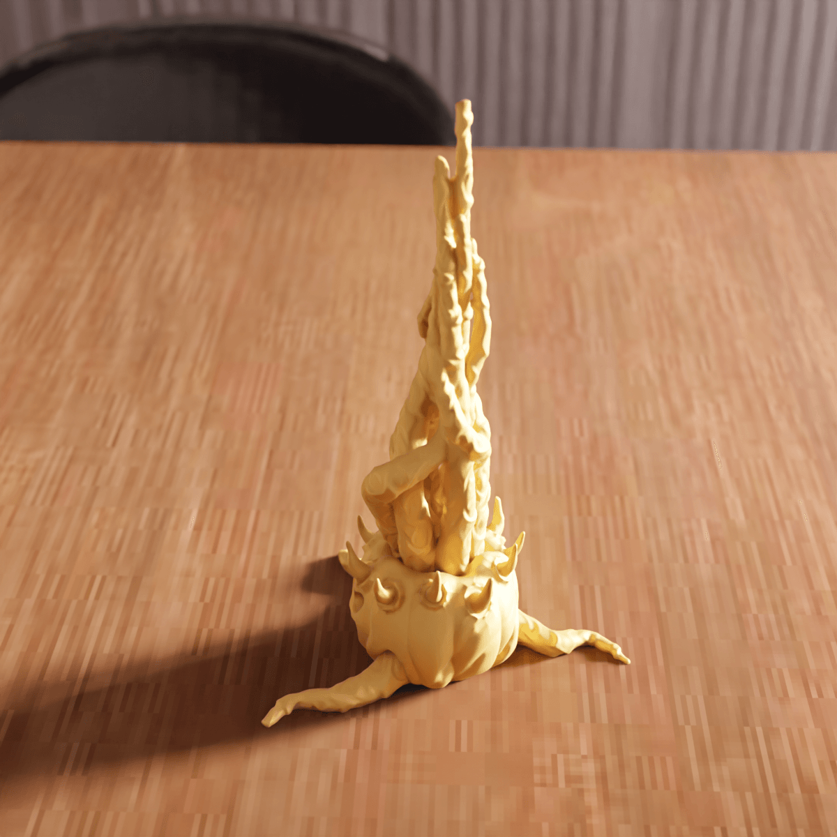 Spooky Exploding Flame Pumpkin Halloween Figurine 3d model