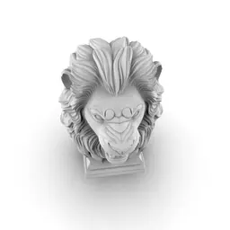 Lion bust statue 3d model