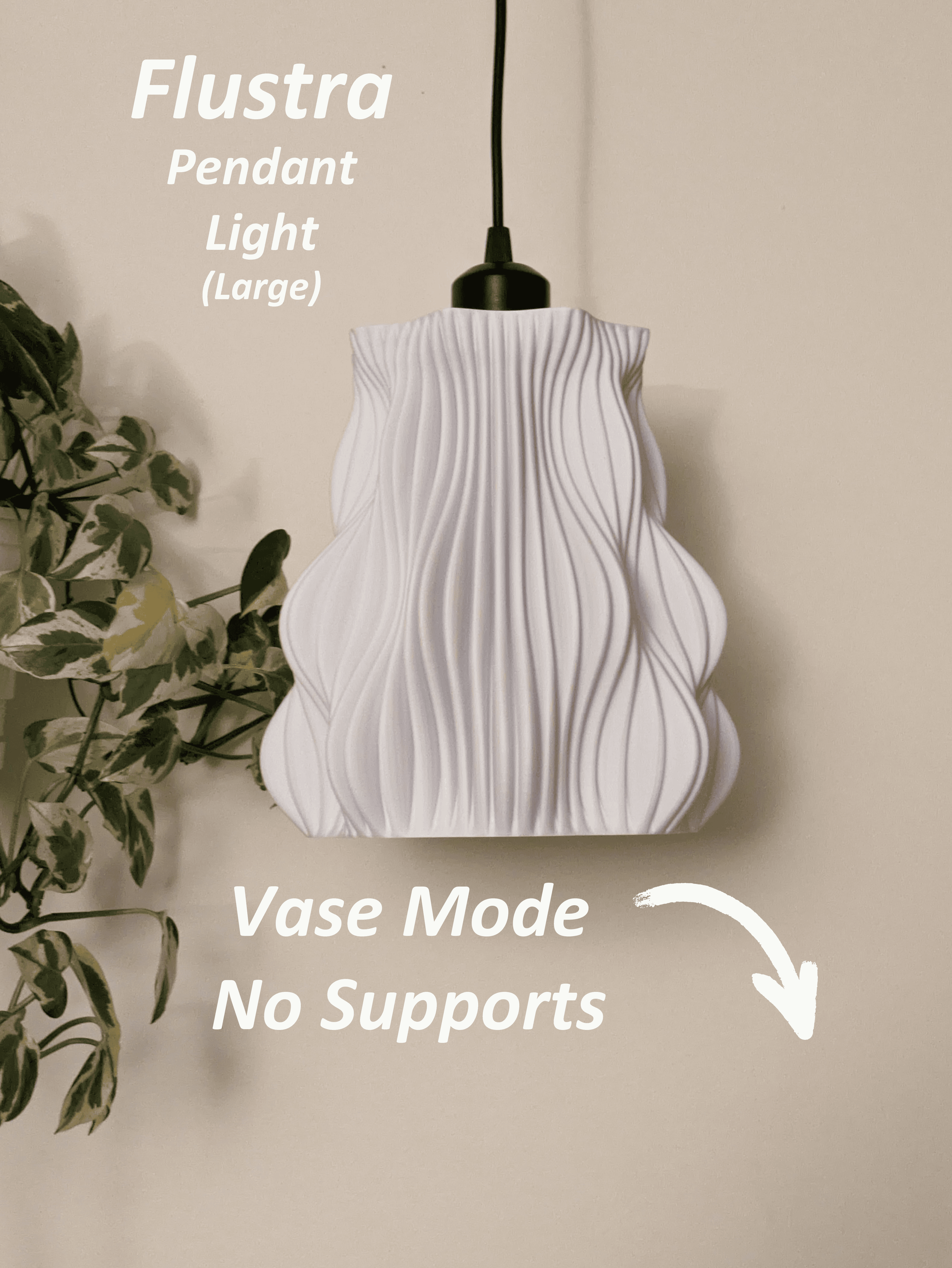 The Flustra - Vase Mode Pendant Light (Large), STL & Bambu 3MF 3d model