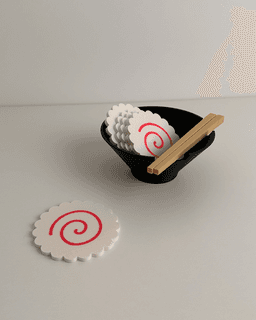 Narutomaki Bowl Coaster Set 3d model