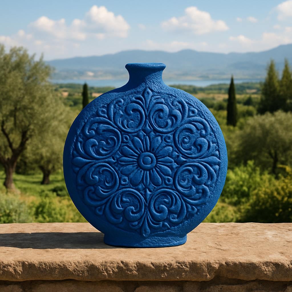 Sicilia Blu Vase – Mediterranean Textured Decor 3d model