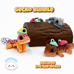 Bundle of Geckos (3) + Habitat Decor 3d model