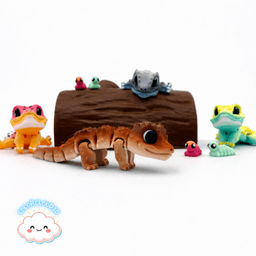 Bundle of Geckos (3) + Habitat Decor 3d model