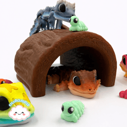 Bundle of Geckos (3) + Habitat Decor 3d model