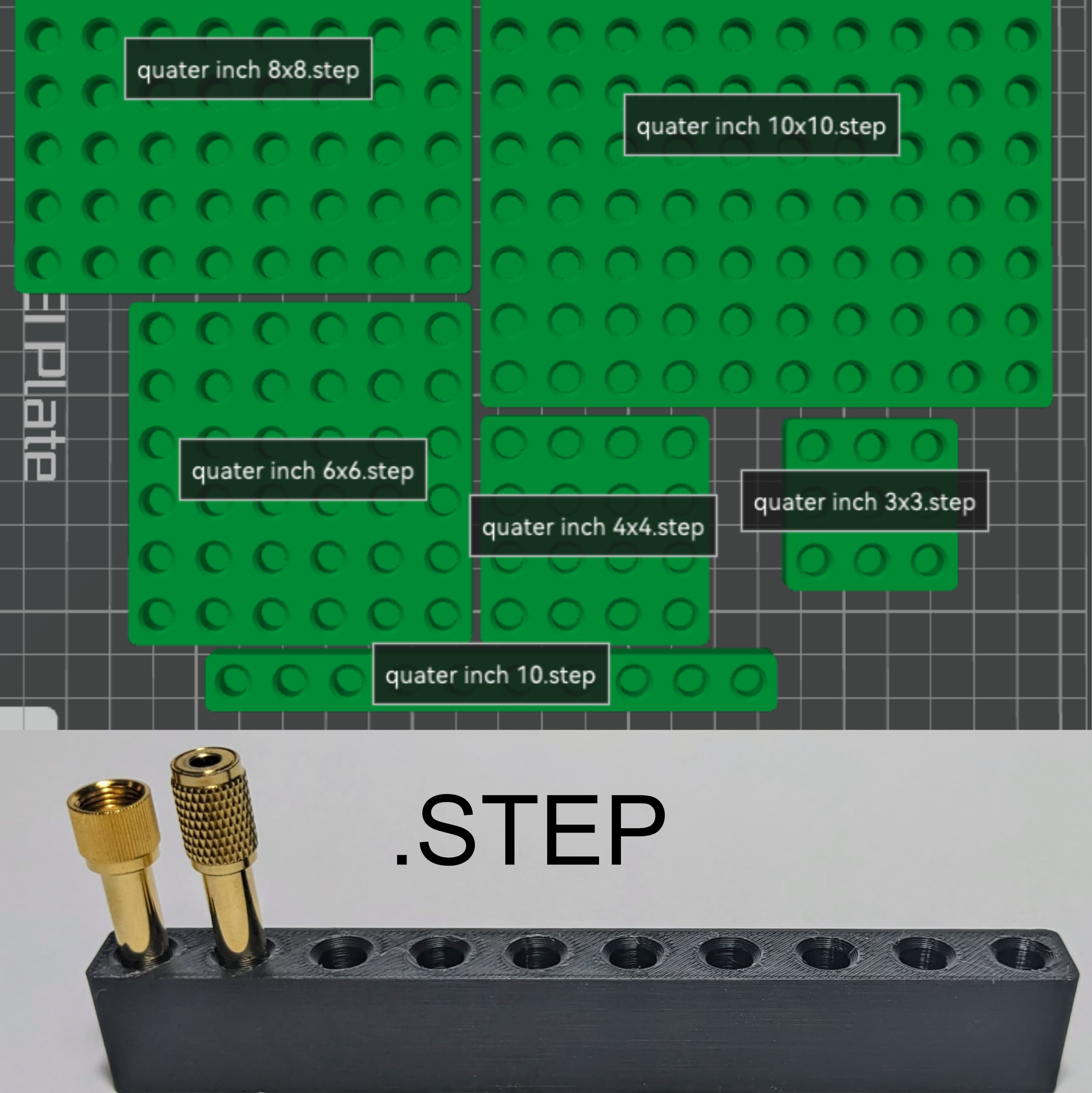 1/4 Quater inch jack holder collection 3d model