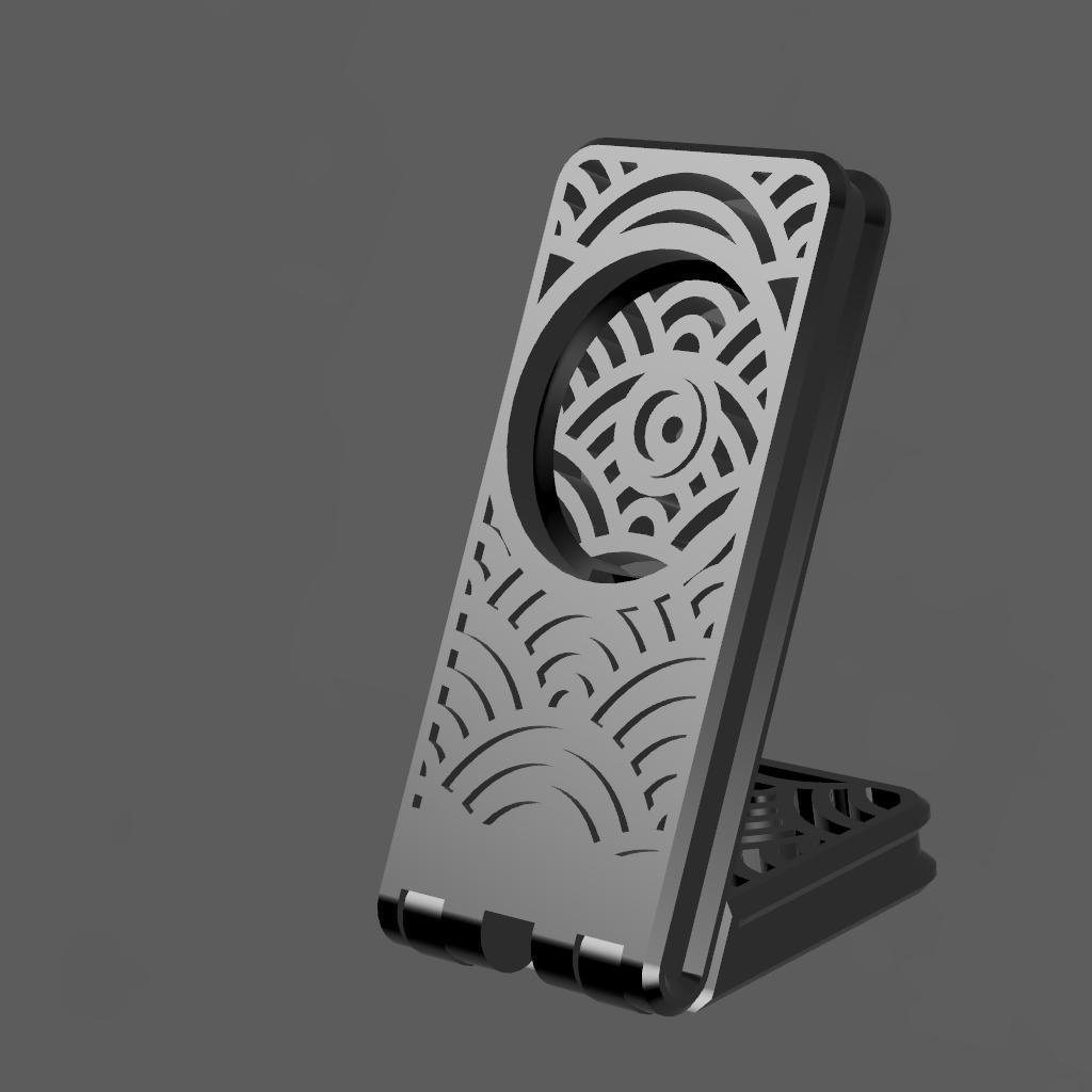Print in Place Quadlock Mag Phone Stand - Water 3d model