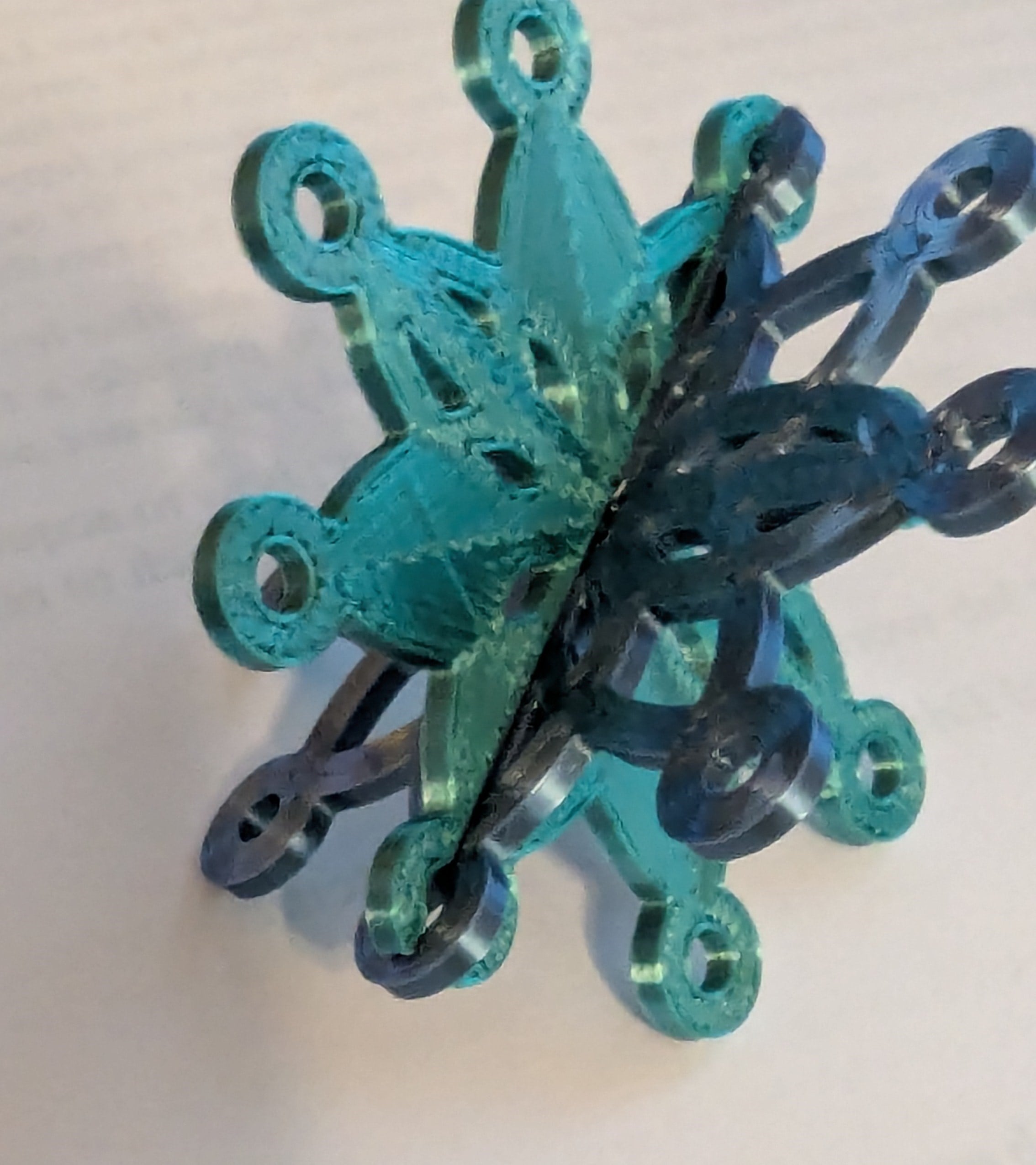 Slide Together Snowflake ornament 3d model
