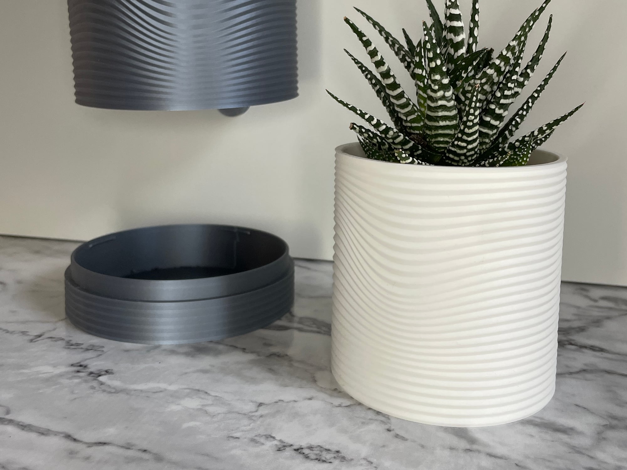 Sand Collection, desk/wall pot planters with drip tray. 3d model