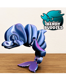 Dolpcon Cute Dolphin / Aquatic Mammal Articulated / Print-in-Place Ocean Creature / Cute Sea Beast 3d model