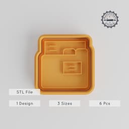 Folder Shape Cutter & Stamp Set, Perfect for Cookies & Fondant, S/M/L Sizes, 6-Piece Educational Document, School & Study Organizer PRODUCT_2922 3d model
