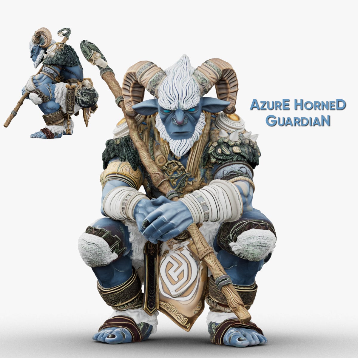 Azure Horned Guardian 3d model