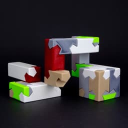 Tsugite Cube 3x3 Puzzle (Version B) 3d model