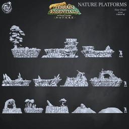 Nature Platforms Set (Pre-Supported) 3d model