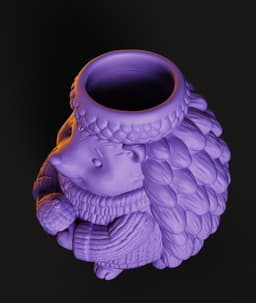 Hedgehog Planter STL | Cute Decor 3D Print | Functional 3d model