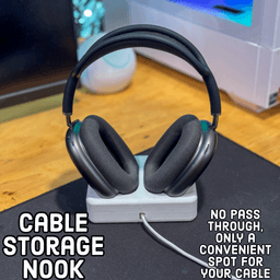 Minimal AirPods Max Stand with Sleep Mode Magnet Mount + Cable Slot | 3D Printable Cradle 3d model