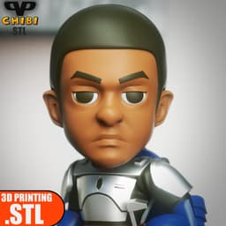 Mandalorian Fleet Commander Chibi STL for 3D Printing ChibiSTL 3DXM 3d model