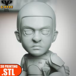 Mandalorian Fleet Commander Chibi STL for 3D Printing ChibiSTL 3DXM 3d model