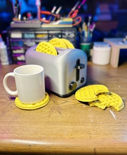 Coaster Waffles with Storage Toaster 3d model