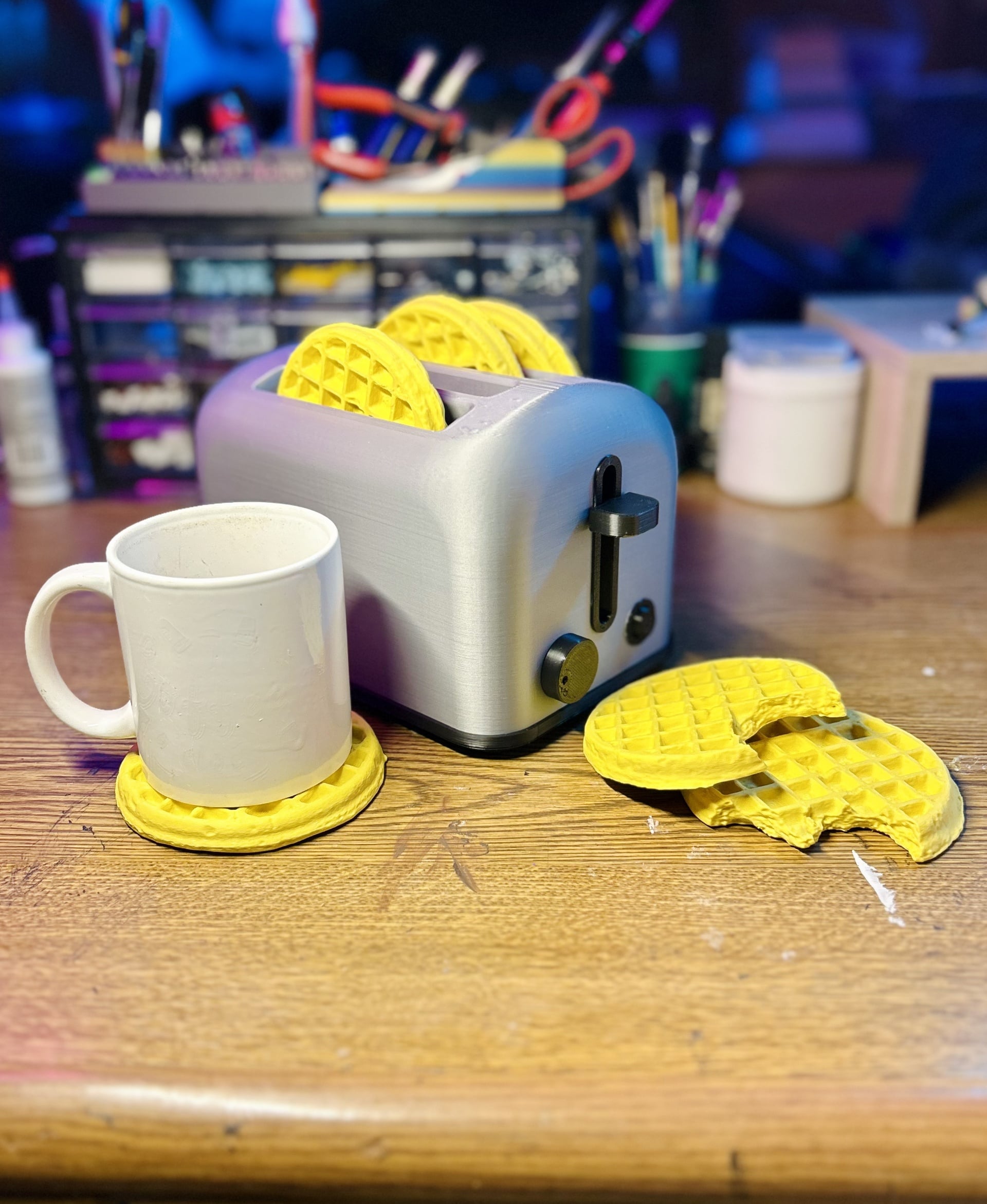 Coaster Waffles with Storage Toaster 3d model