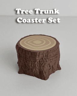 Tree Trunk Coaster Set 3d model
