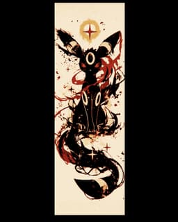 Set of Bookmark Designs inspired by the Dark Pokemon Umbreon 3d model