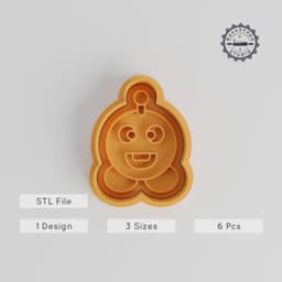 Circle Monster Cookie Cutter & Stamp Set, Perfect for Fondant, 3 Sizes, 6 Pieces, Whimsical Creature, Cartoon Alien, Friendly Monster PRODUCT_2998 3d model
