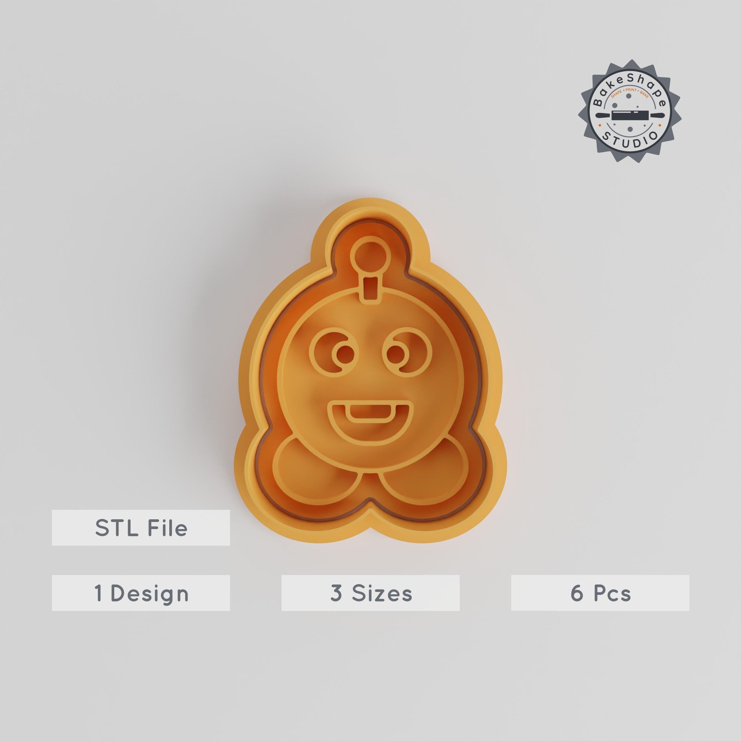 Circle Monster Cookie Cutter & Stamp Set, Perfect for Fondant, 3 Sizes, 6 Pieces, Whimsical Creature, Cartoon Alien, Friendly Monster PRODUCT_2998 3d model