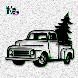 little xmas truck wall art holiday decor 3d model