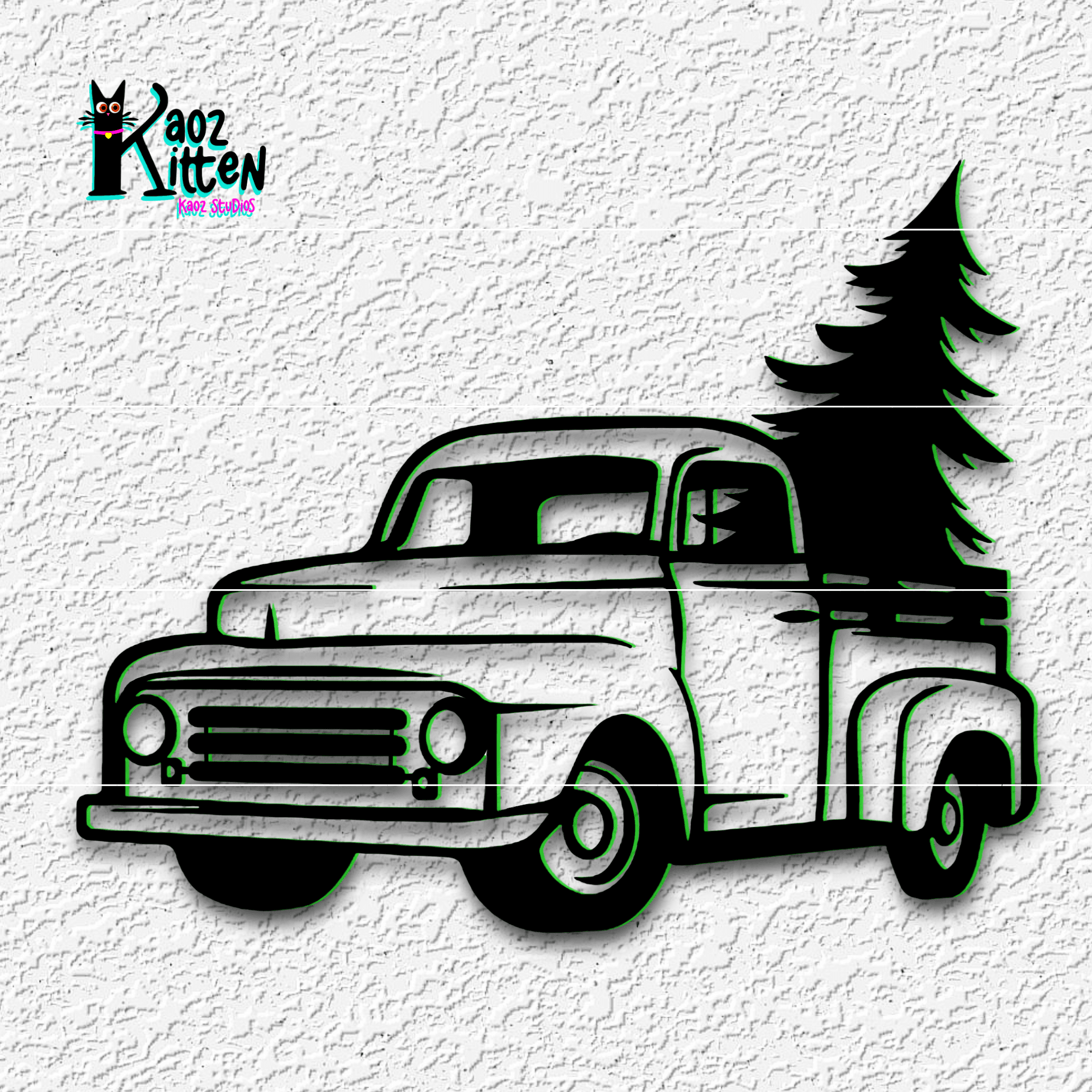 little xmas truck wall art holiday decor 3d model