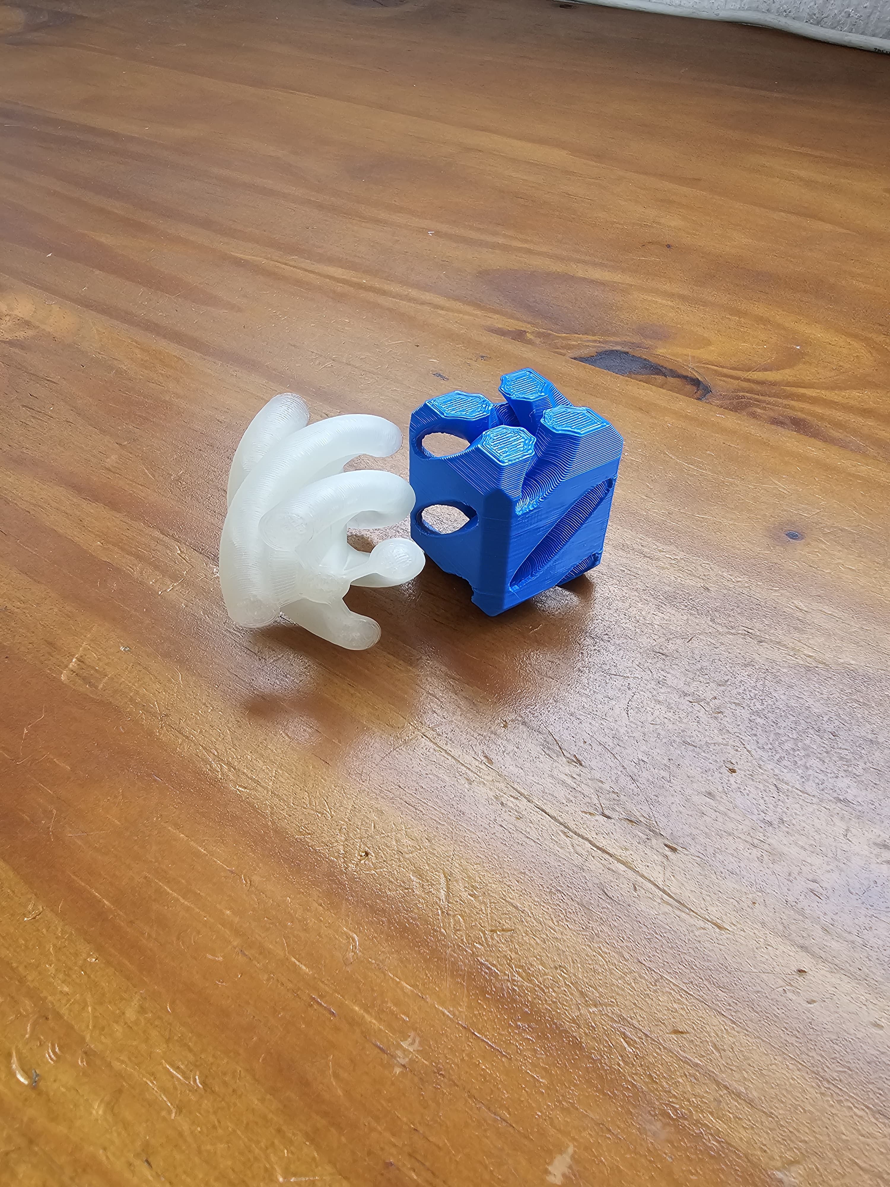 Cube and helix, impossible passthrough illusion 3d model