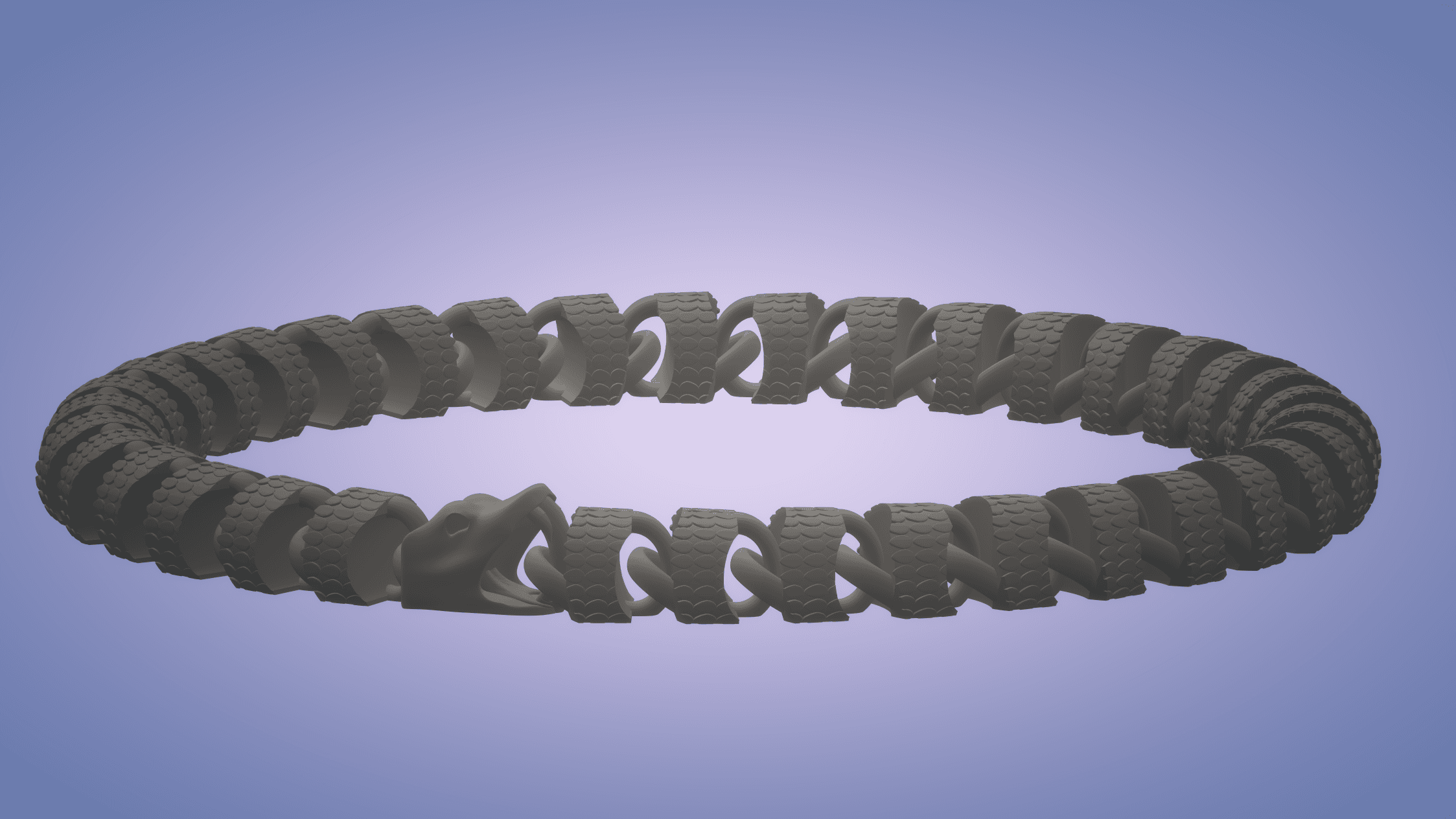 Articulating Ouroboros - Flexi Snake - Segmented World Serpent -  Print In Place - No Supports 3d model