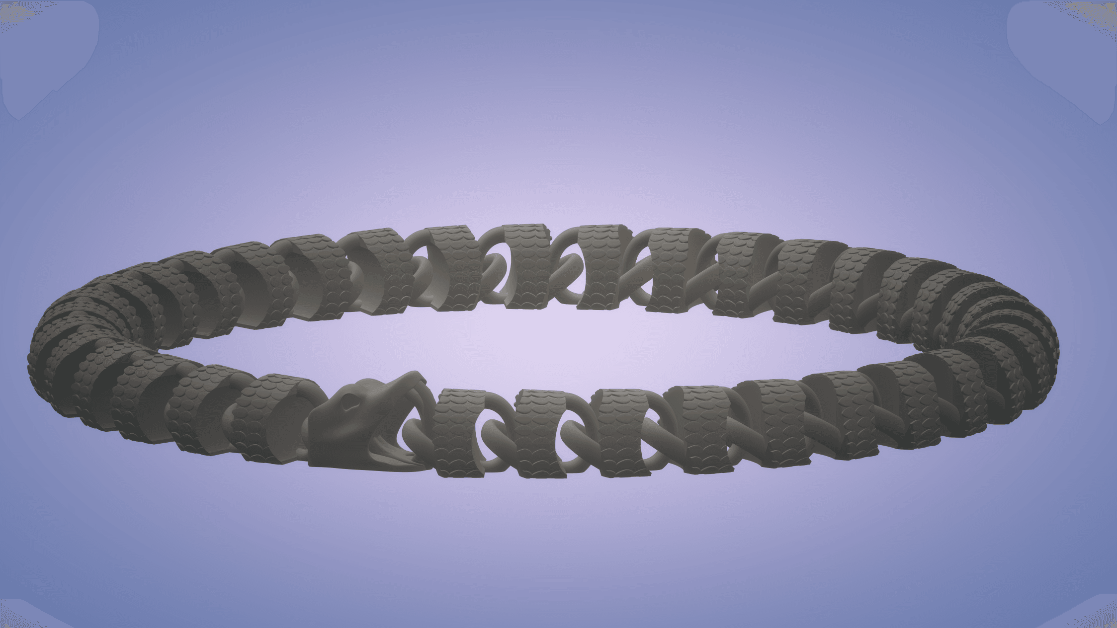 Articulating Ouroboros - Flexi Snake - Segmented World Serpent - Print In Place - No Supports 3d model