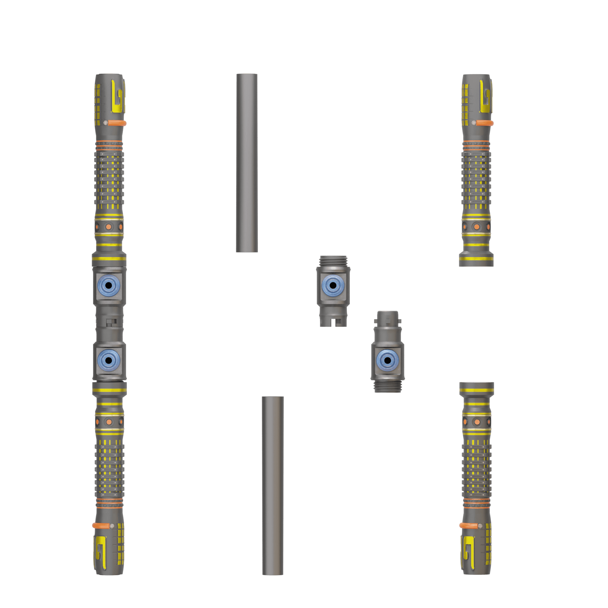 Print in Place Connecting Double Lightsaber Concept 7 3d model