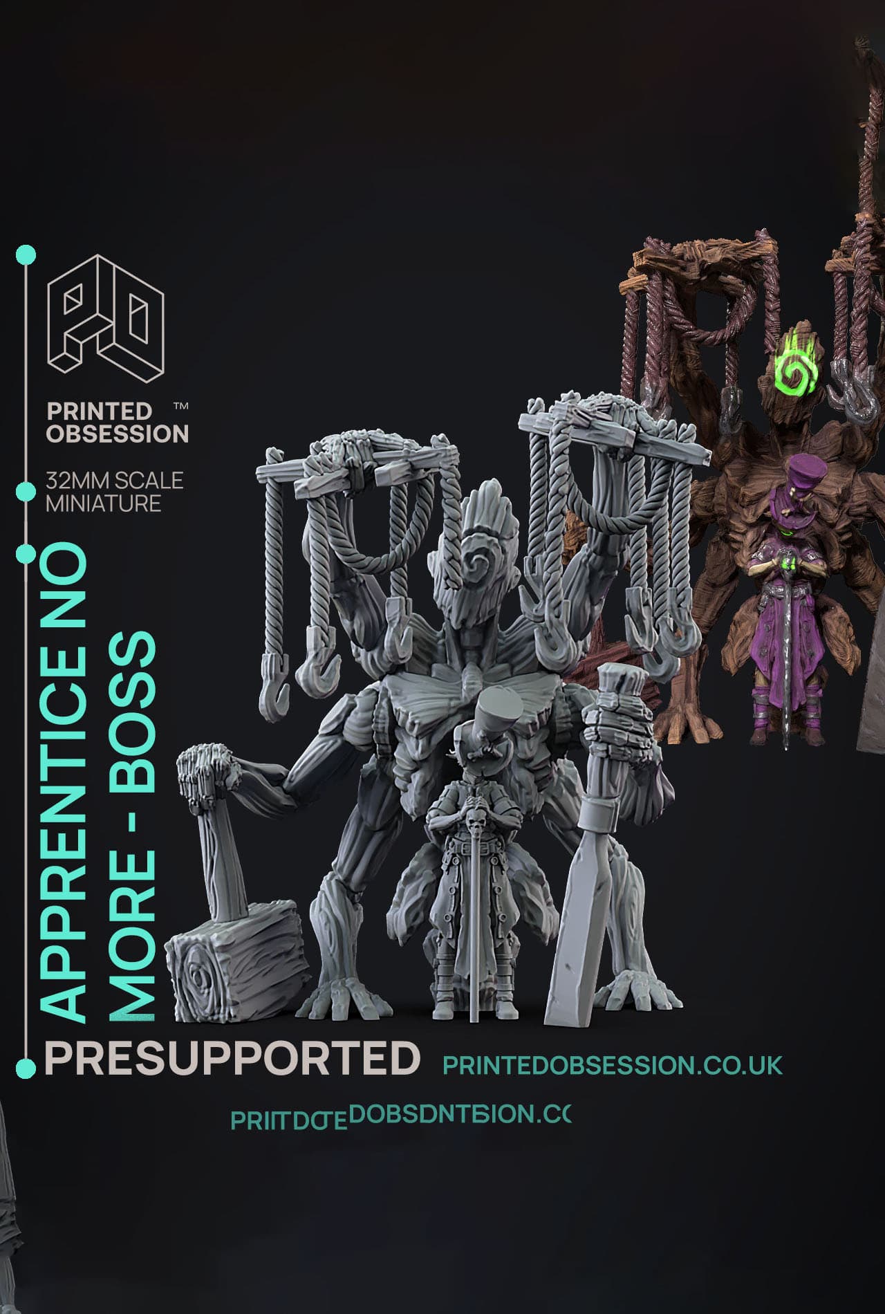 Young puppet master horror - Puppet masters apprentice - PRESUPPORTED - Illustrated and Stats - 32mm 3d model