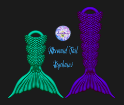 Mermaid Tail Keychains - Extra Model 3d model