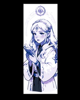 Anime Style Depiction of a Young Fortune Teller - Set of 3 Bookmarks 3d model