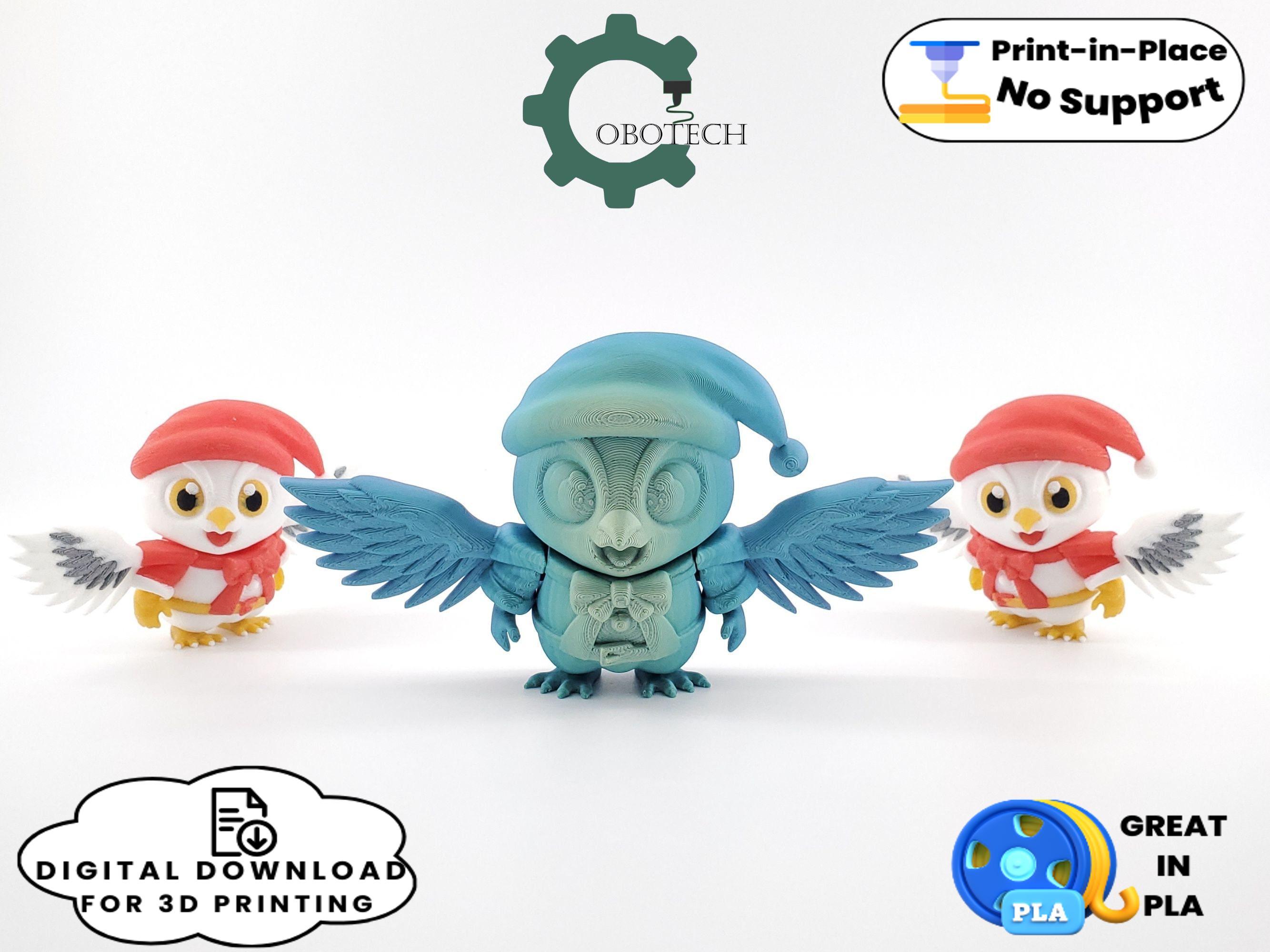 Cobotech Articulated Owl Santa 3d model