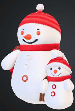 Cute Snowman and Son 3d model