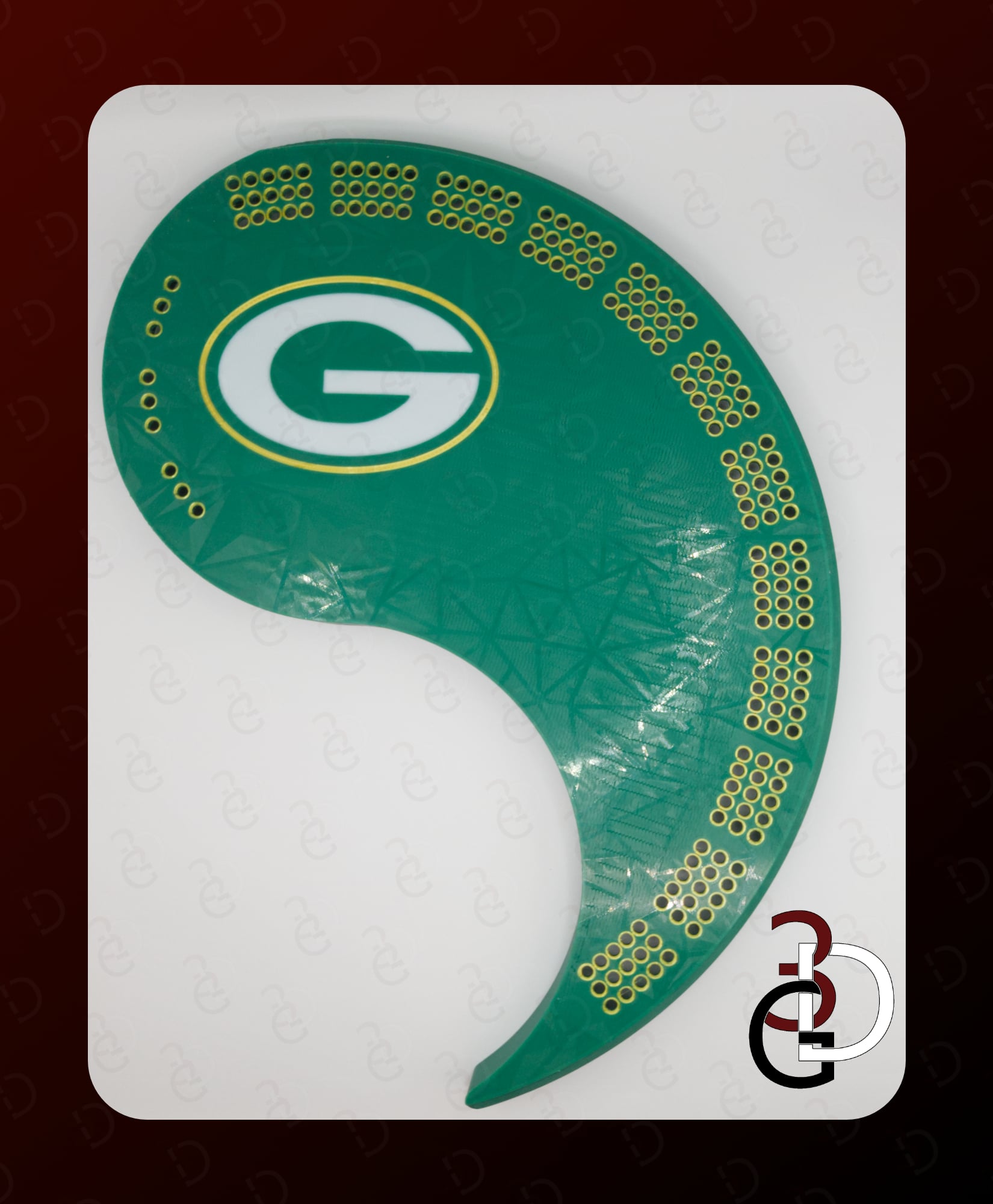 Yin Yang Cribbage Board - Green Bay Packers 3d model