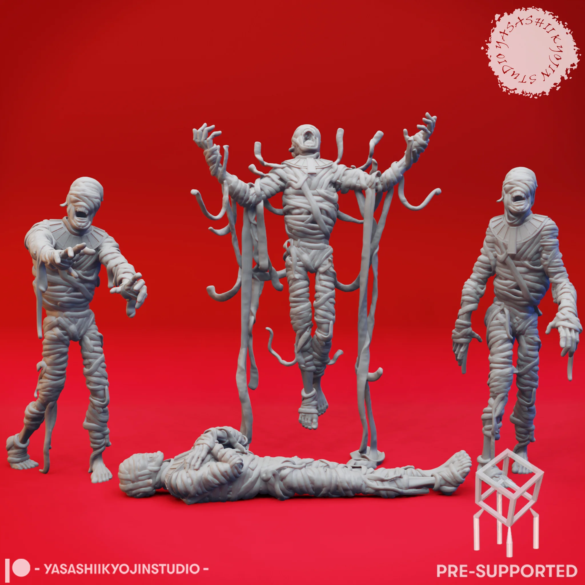 Mummies - Tabletop Miniatures (Pre-Supported) 3d model