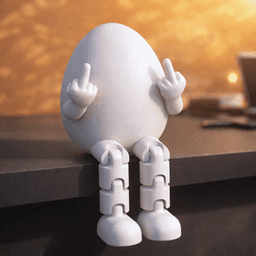 Middle Finger Flexi Egg | Funny Articulated Figurine | Adult Easter Humor Gag Gift | Basket Stuffer 3d model