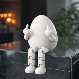 Middle Finger Flexi Egg | Funny Articulated Figurine | Adult Easter Humor Gag Gift | Basket Stuffer 3d model