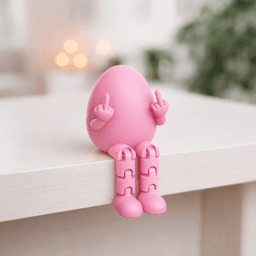 Middle Finger Flexi Egg | Funny Articulated Figurine | Adult Easter Humor Gag Gift | Basket Stuffer 3d model