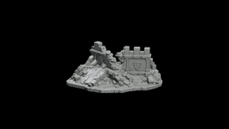 Broken Siege Rampart STL - Printable D&D Tabletop Terrain 3d model