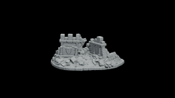 Broken Siege Rampart STL - Printable D&D Tabletop Terrain 3d model