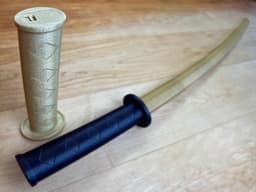 Collapsing Katana with Curved Blade 3d model