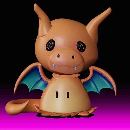 Adorable Mimikyu Charizard Crossover 3D Model 3d model