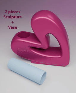 Heart Shaped Flower Vase 3d model
